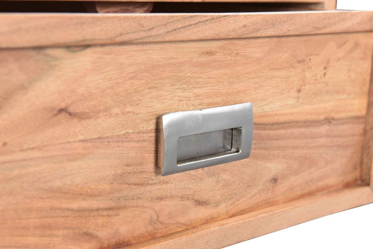 Console 3 cassetti in acacia e metallo nero EDITION
