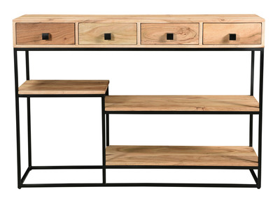 Console 4 cassetti in acacia e metallo nero L115 cm GRENELLE