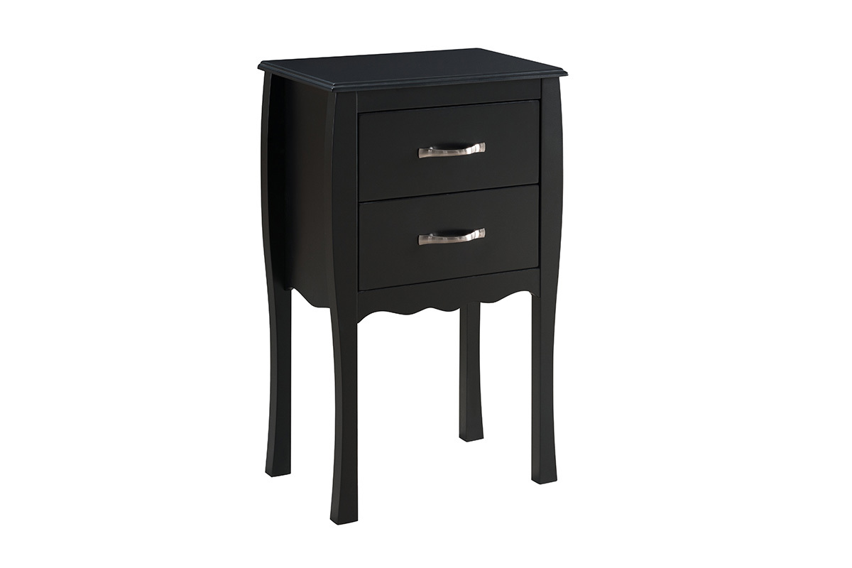 Console / Comodino 2 cassetti nera MARGOT