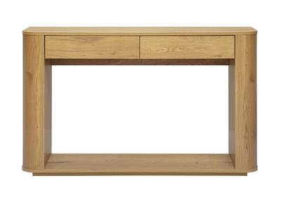 Console con finitura in legno chiaro rovere a 2 cassetti L120 cm NEGAN