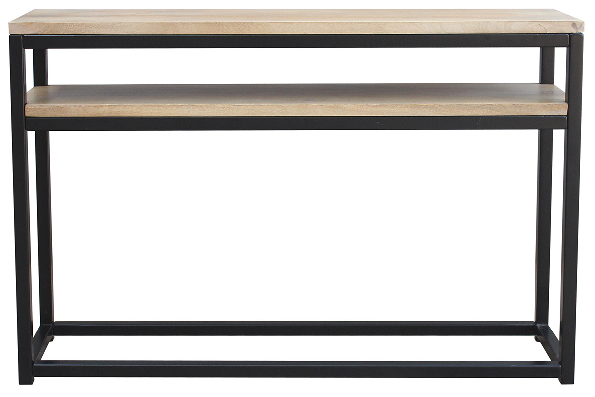 Console con mensola in mango e metallo nero 120 cm FACTORY