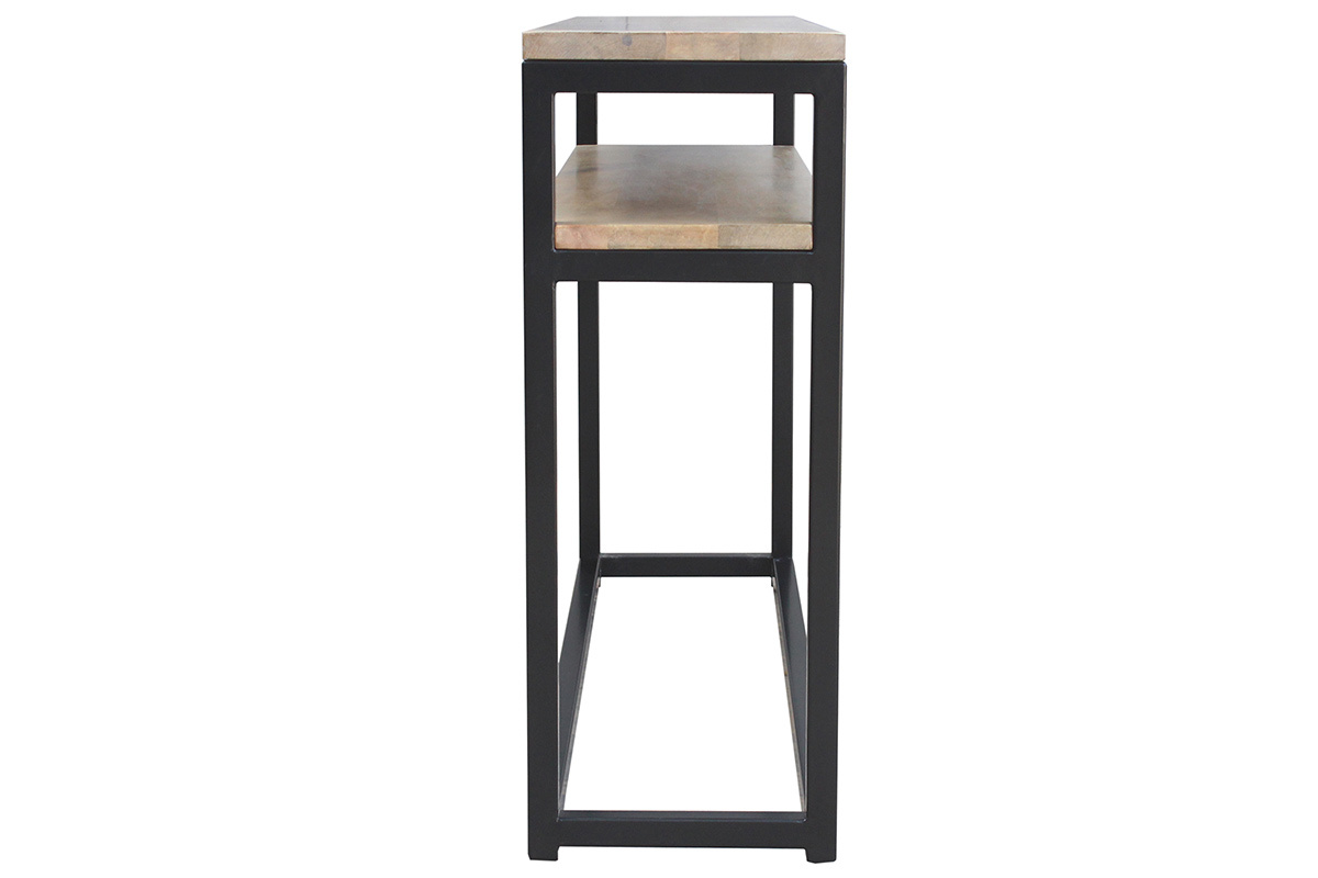 Console con mensola in mango e metallo nero 120 cm FACTORY