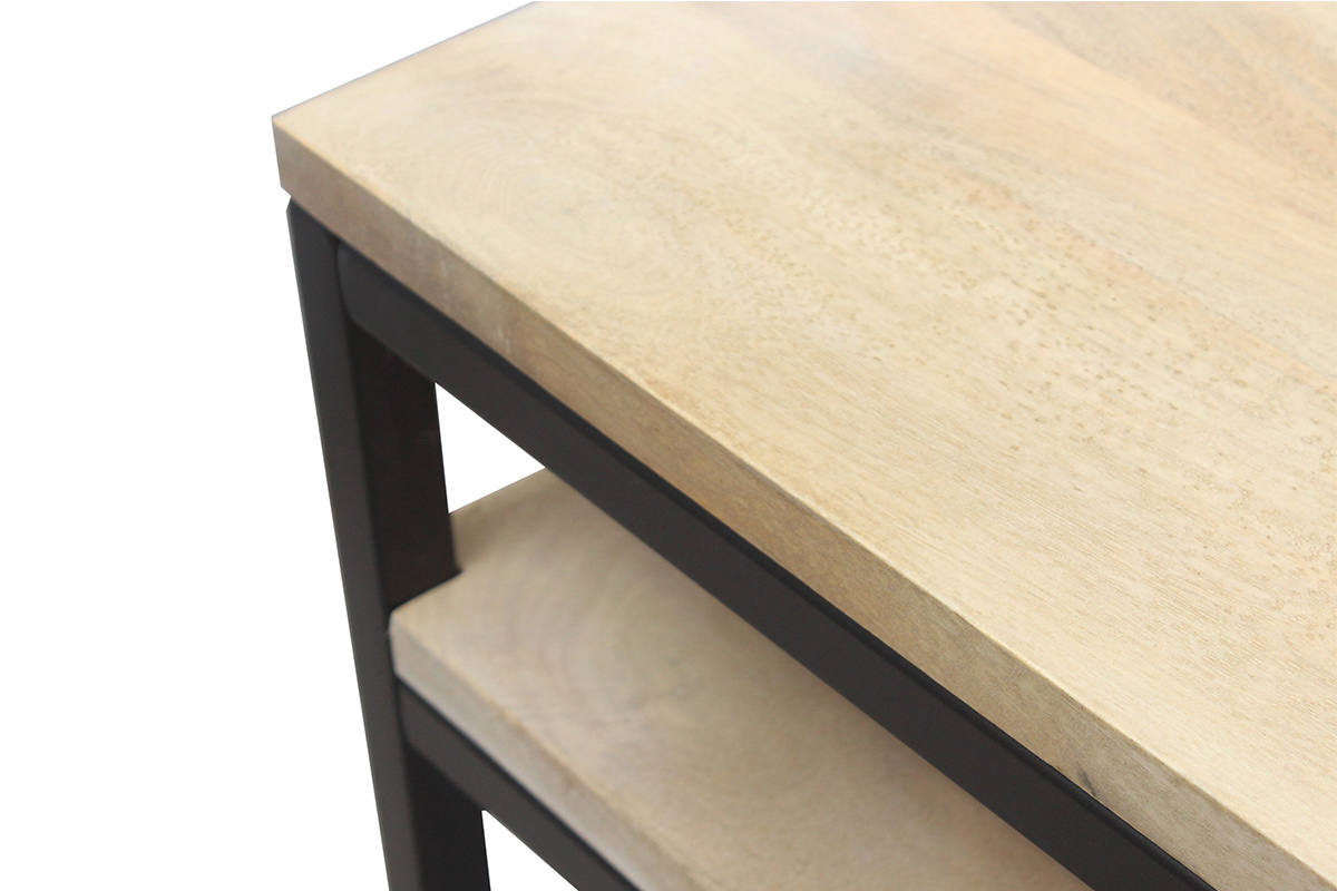 Console con mensola in mango e metallo nero 120 cm FACTORY