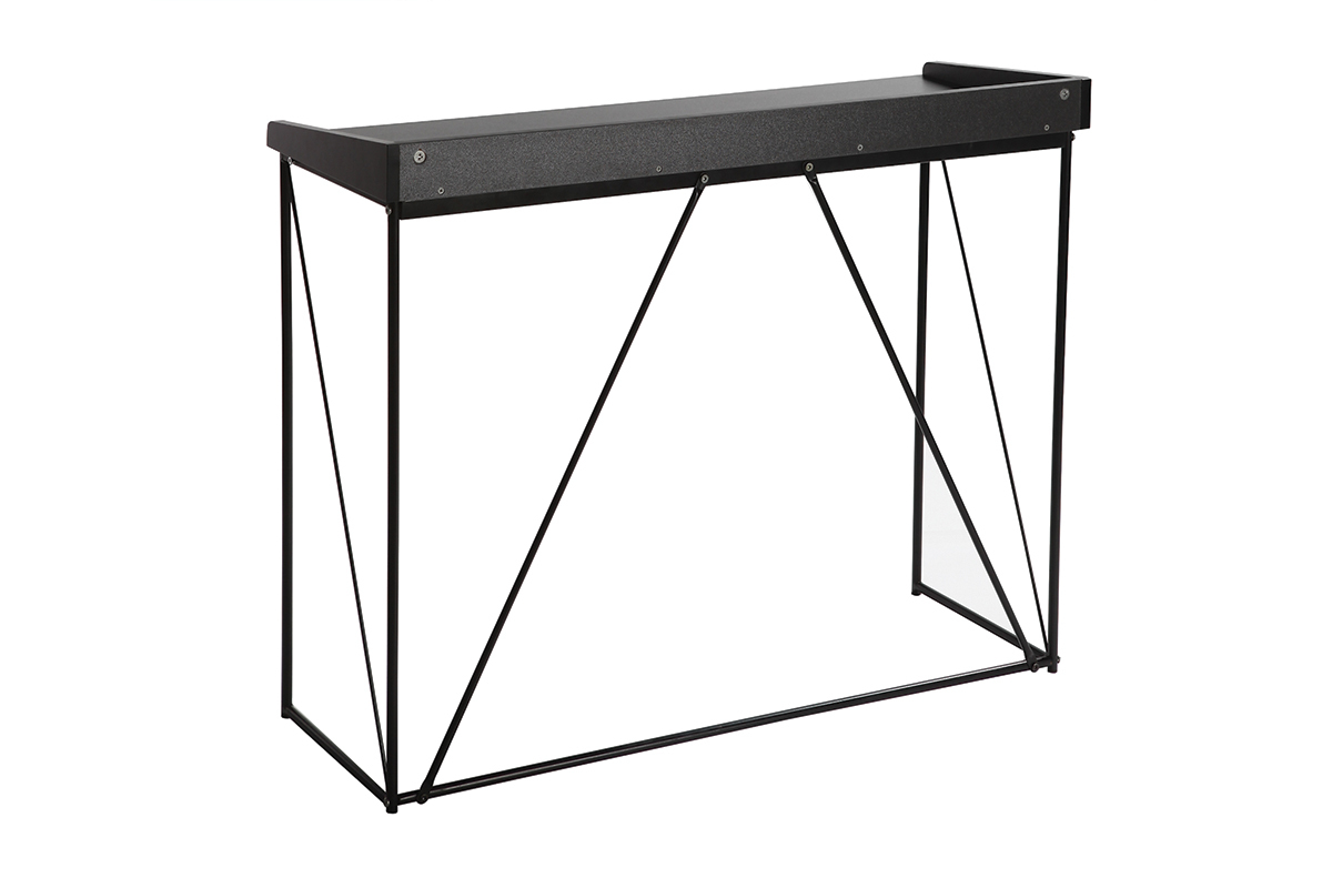 Console design grigio e nero L100 cm WALT