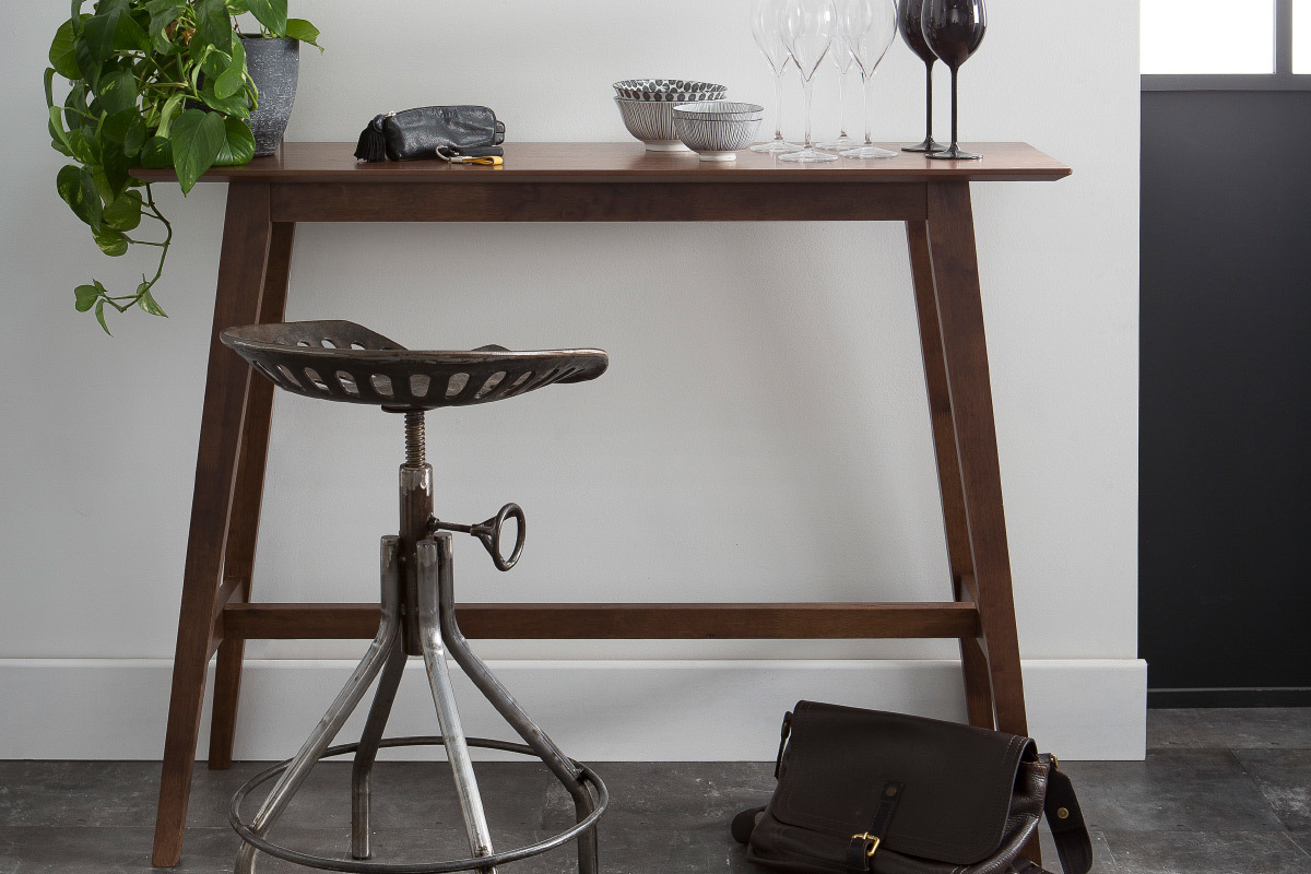 Console design in legno noce L120 cm RUSSELL