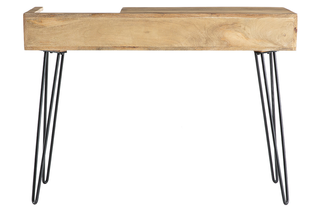 Console design in mango con piedi metallo nero L110 cm VIBES