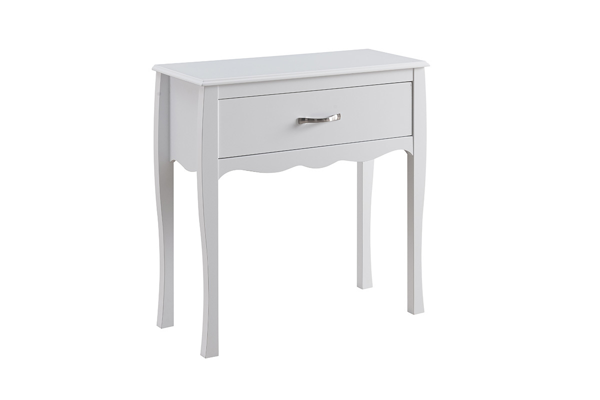 Console design laccata Bianco 1 cassetto MARGOT