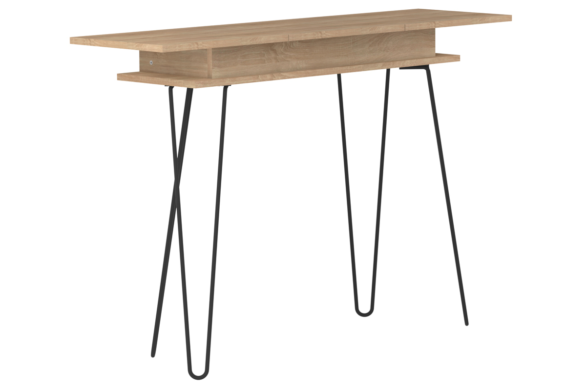 Console design legno e metallo nero LUMY