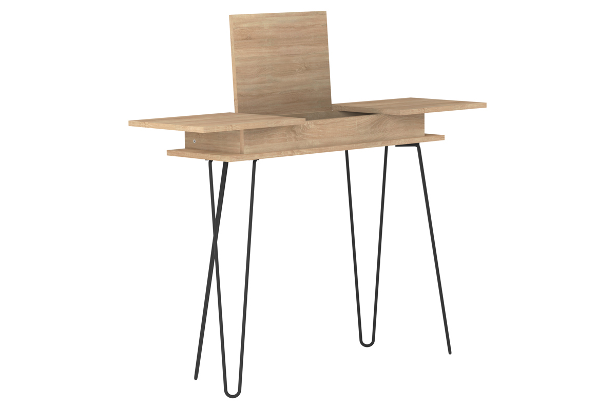 Console design legno e metallo nero LUMY
