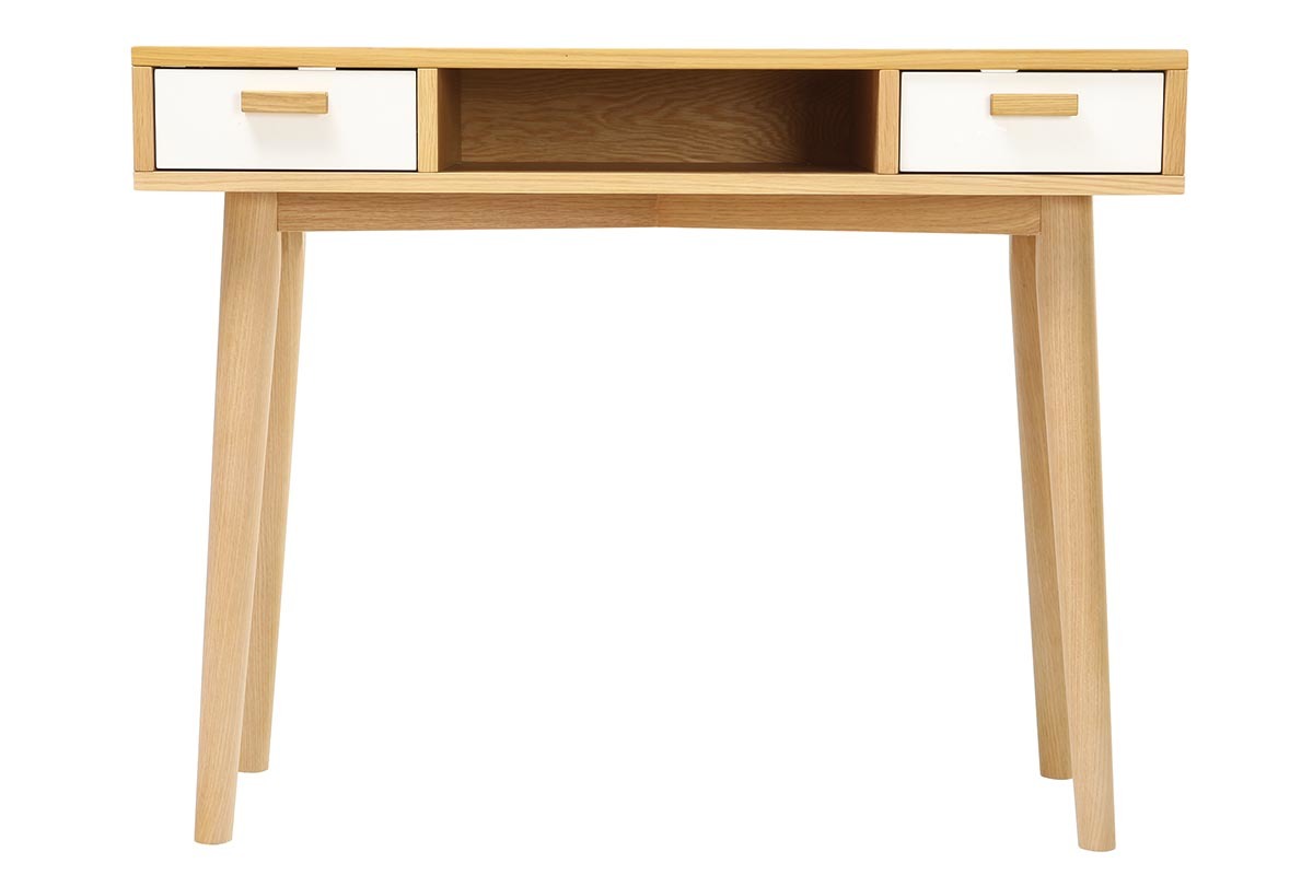 Console design scandinavo bianco e quercia HELIA