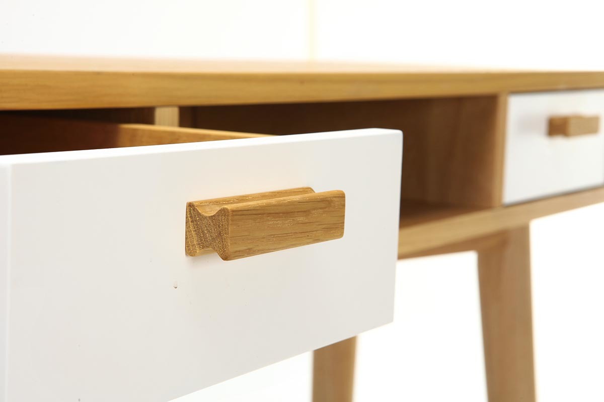 Console design scandinavo bianco e quercia HELIA