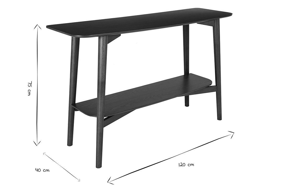Console in legno nero e bianco con dimensioni 120x40x75 cm.