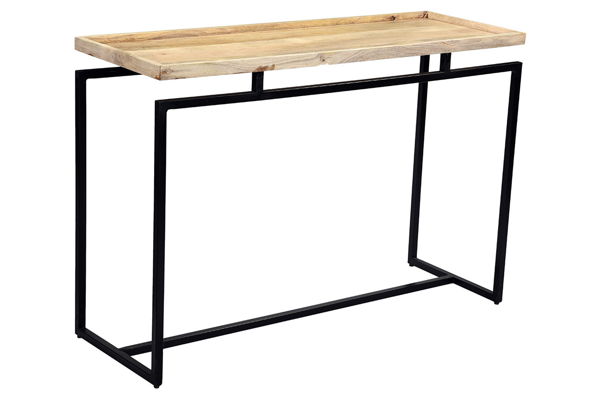 Console in mango e metallo nero L110 cm FRAME