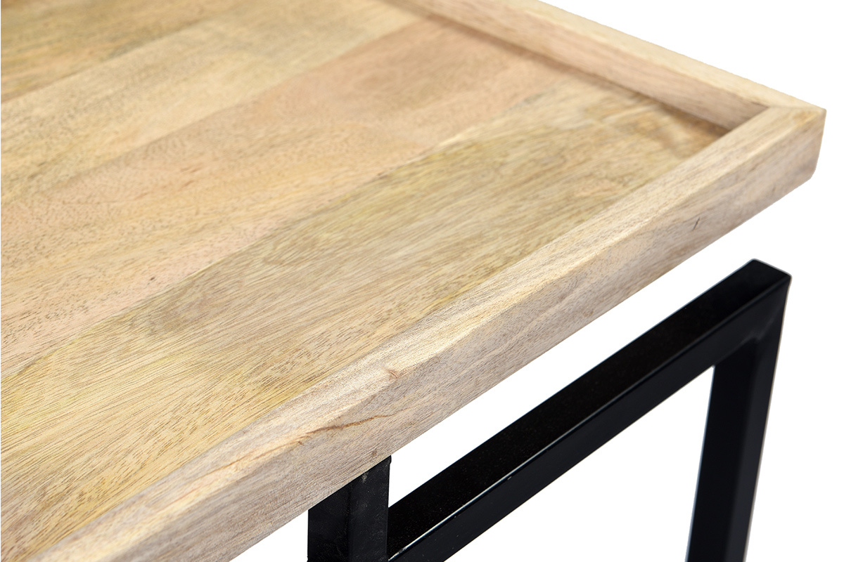 Console in mango e metallo nero L110 cm FRAME