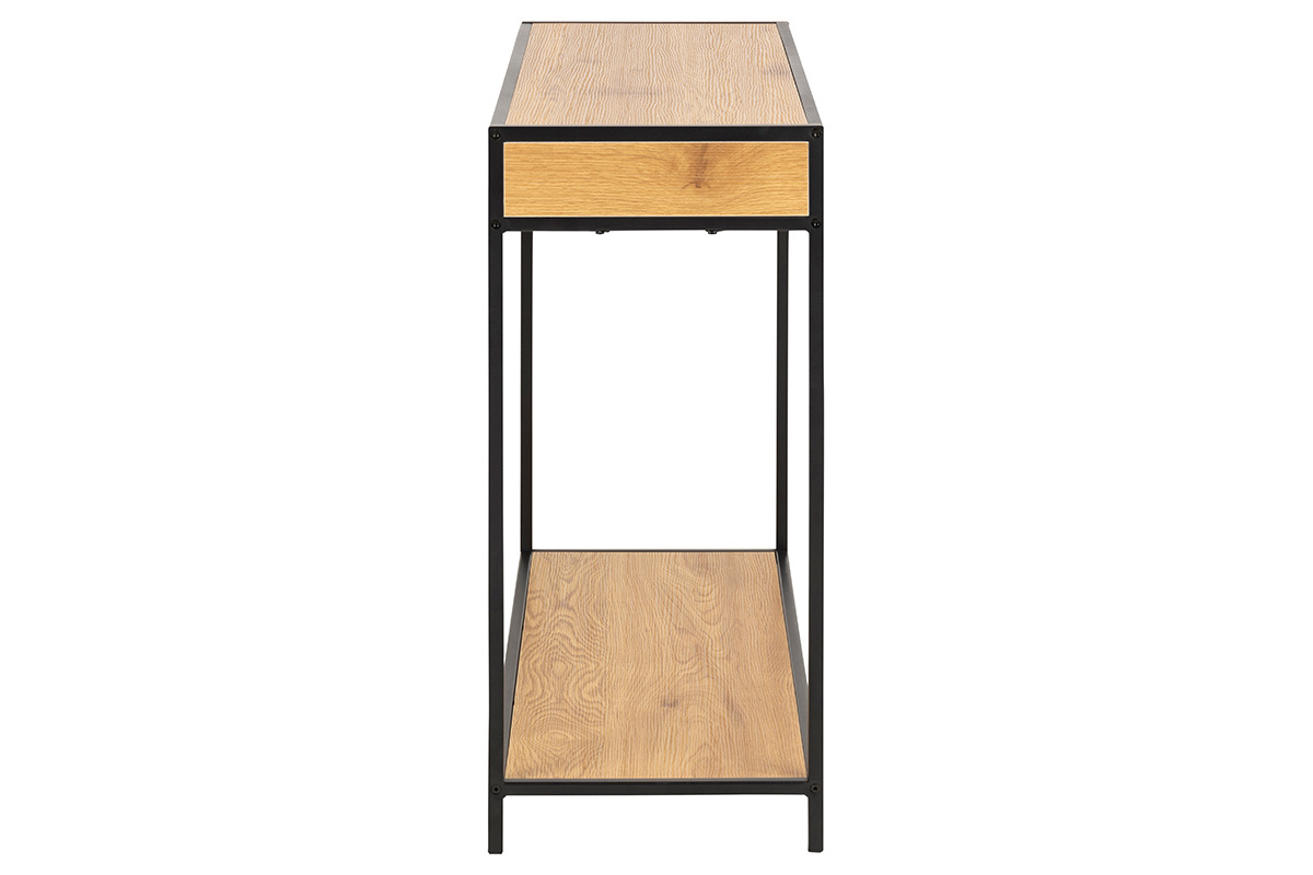 Console industriale 2 cassetti in metallo e legno L100 cm TRESCA