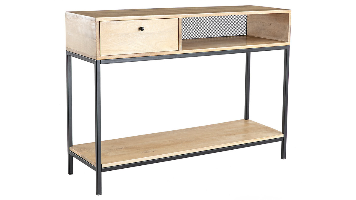 Console industriale in mango e metallo nero L110 cm RACK