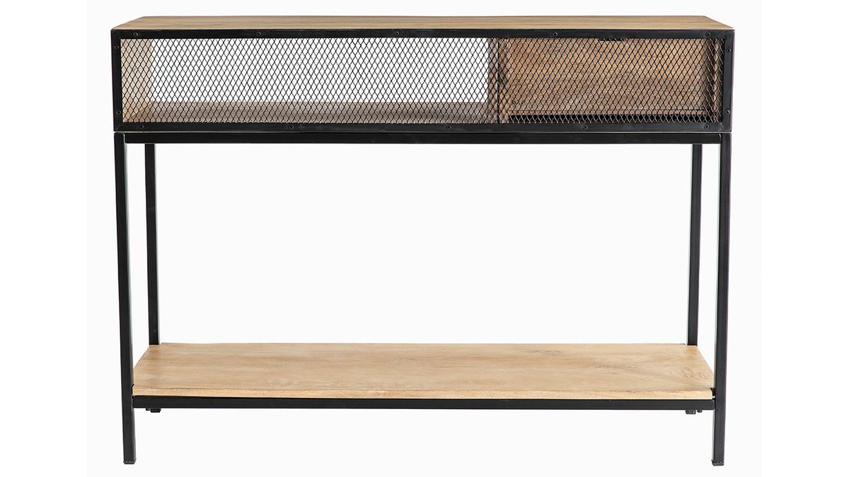 Console industriale in mango e metallo nero L110 cm RACK