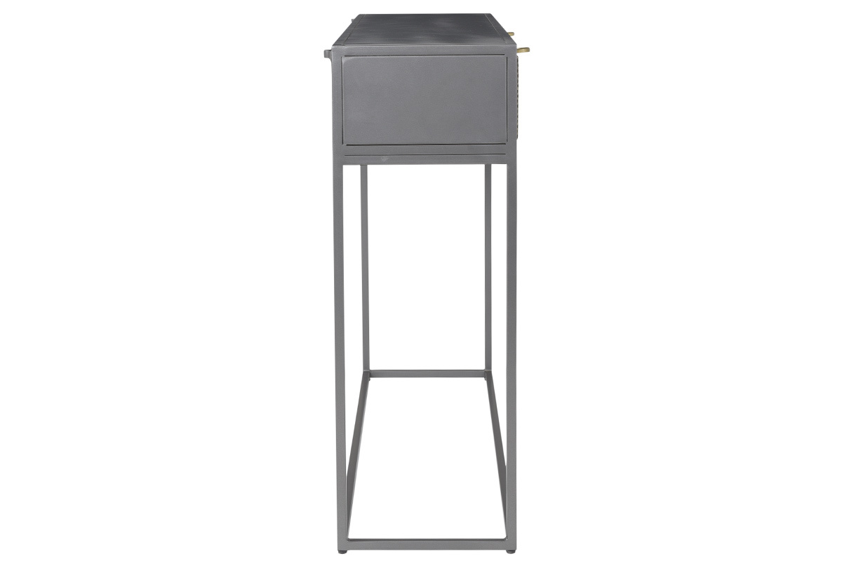 Console industriale in metallo dorato e grigio MAGIC