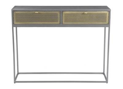 Console industriale in metallo dorato e grigio MAGIC - Console industriale in metallo dorato e grigio MAGIC