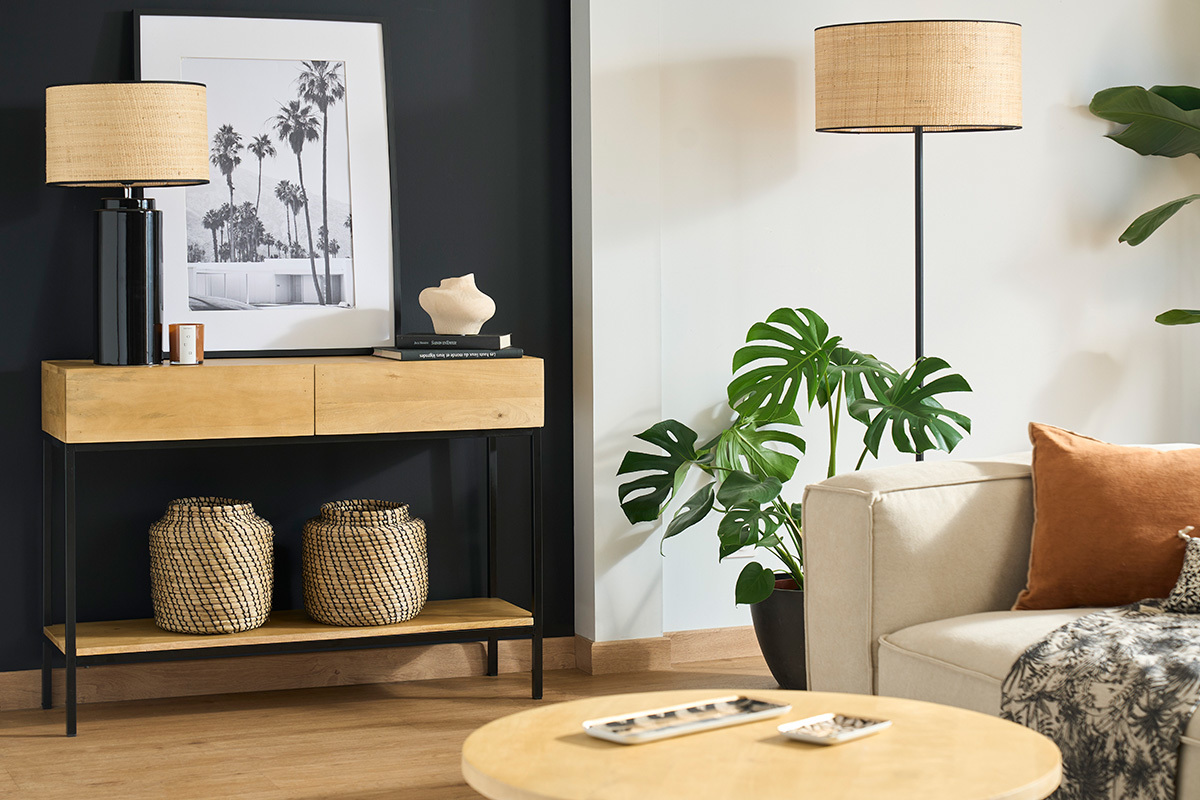 Console industriale legno di mango e metallo L110 cm YPSTER