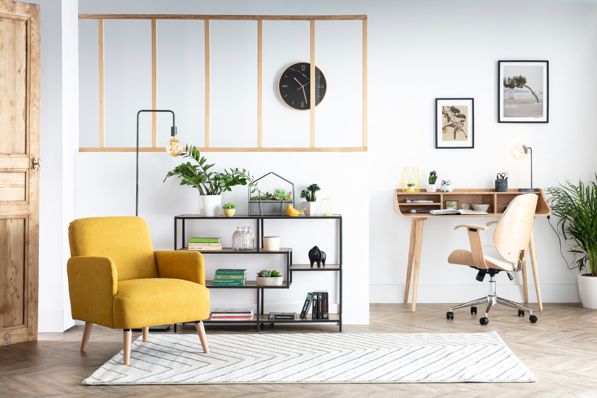 Console industriale metallo nero e legno L114 cm TRESCA