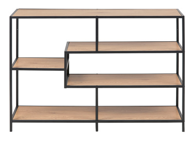 Console industriale metallo nero e legno L114 cm TRESCA