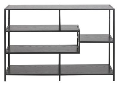 Console industriale metallo nero e legno L114 cm TRESCA