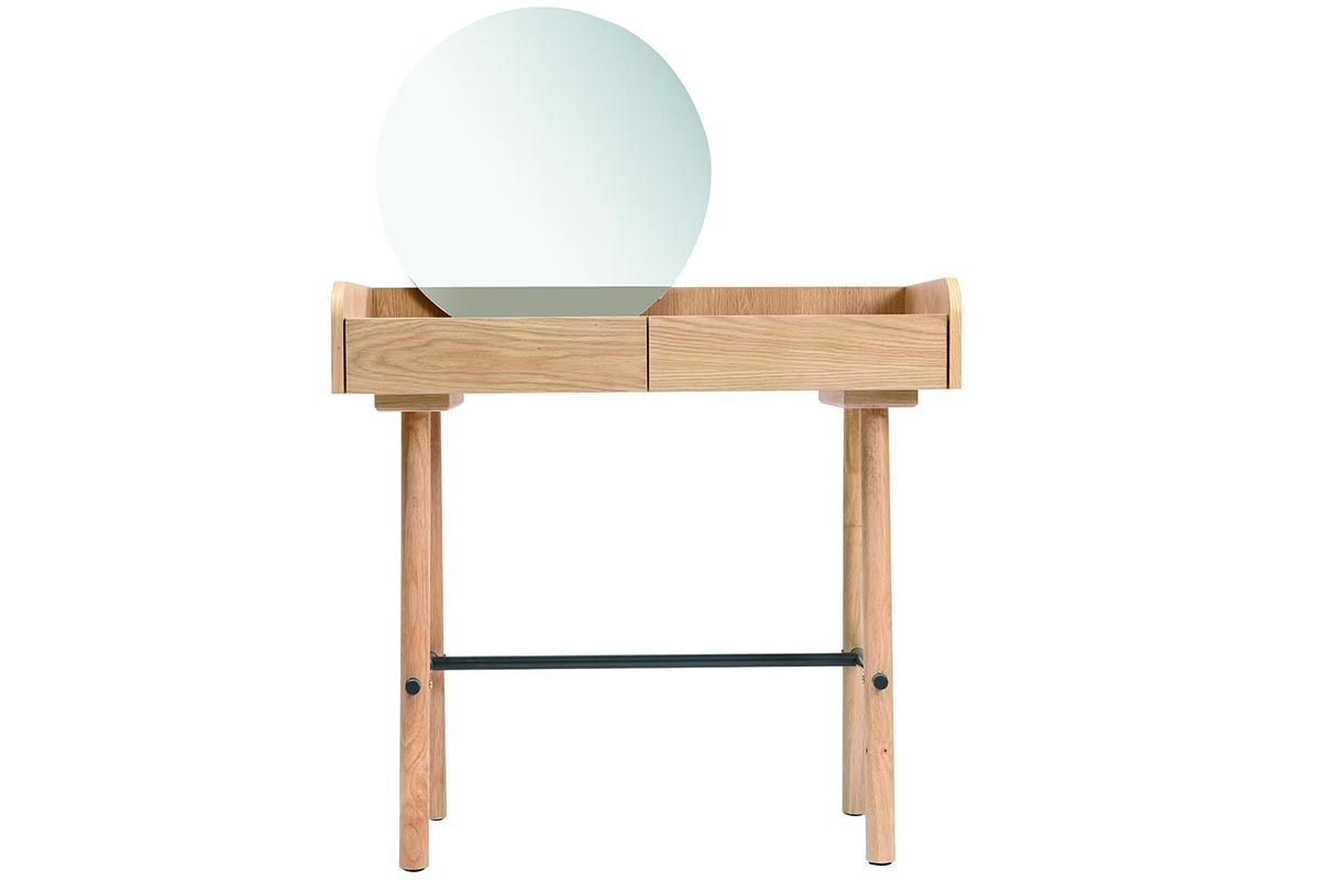 Console scandi-giapponese con specchio quercia chiaro JAPANSK