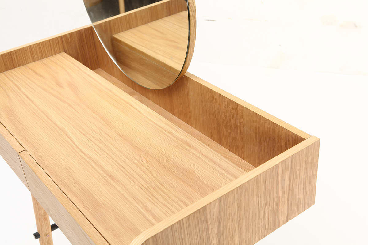 Console scandi-giapponese con specchio quercia chiaro JAPANSK