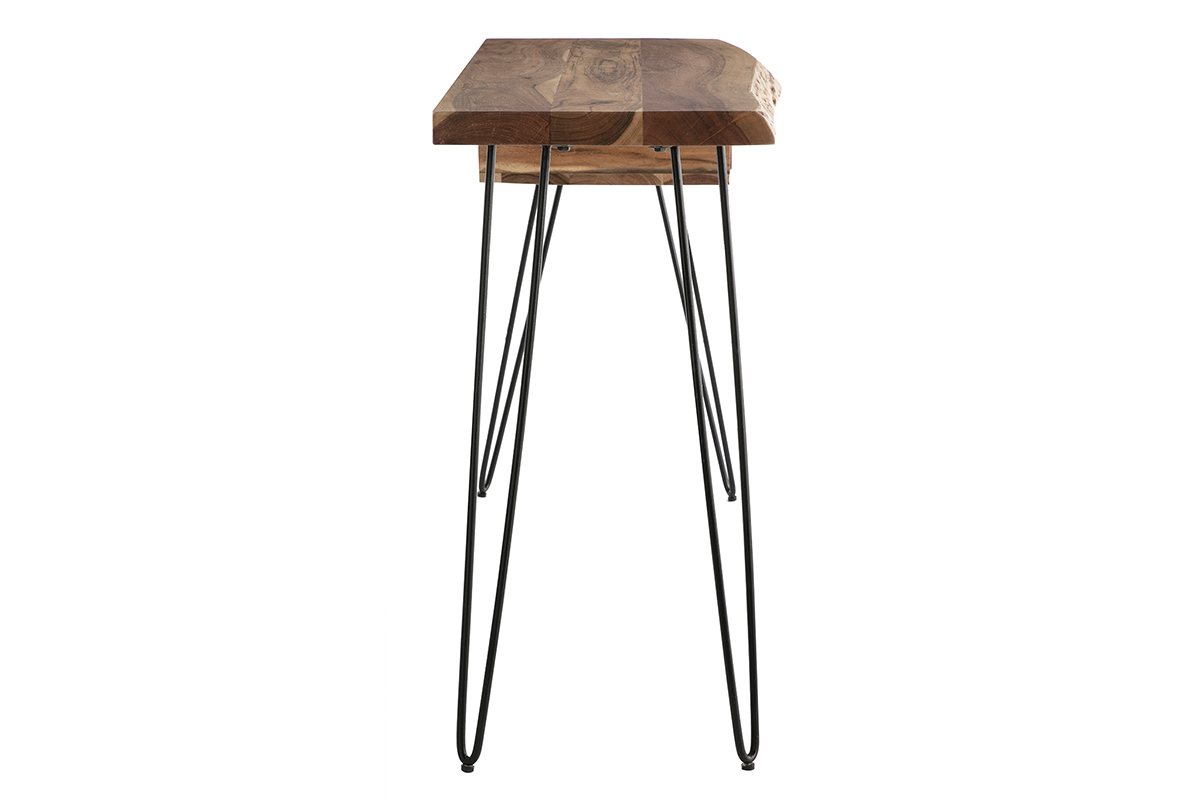 Console scrivania in acacia et metallo nero L120 cm PINA