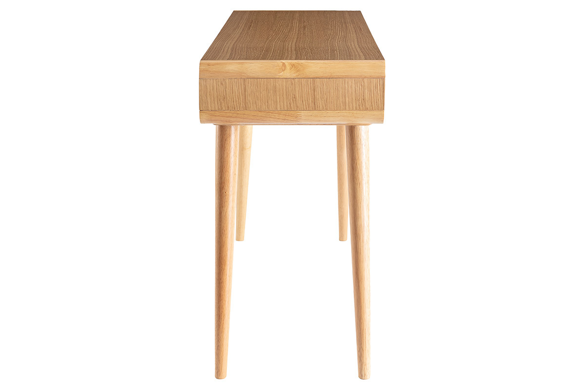 Console-scrivania scandinava rovere chiaro e grigio L120 cm COPENHAGUE