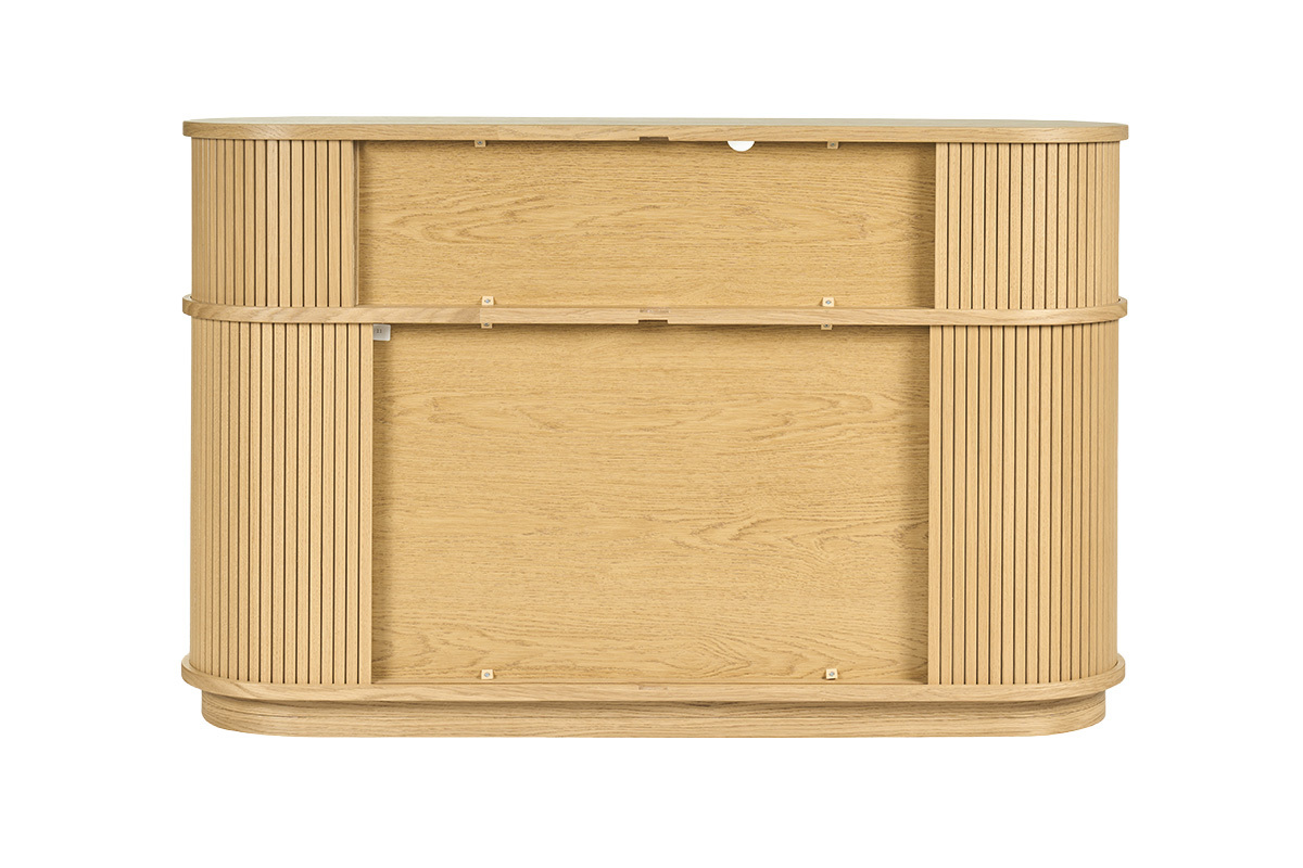 Console vintage in legno chiaro quercia con porte scorrevoli L120 cm EPIC