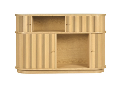 Console vintage in legno chiaro quercia con porte scorrevoli L120 cm EPIC