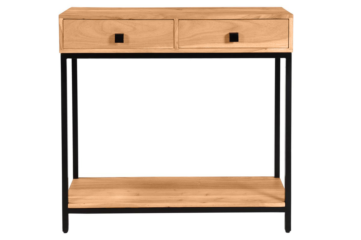 Consolle 2 cassetti in acacia e metallo L80 cm AXELLE