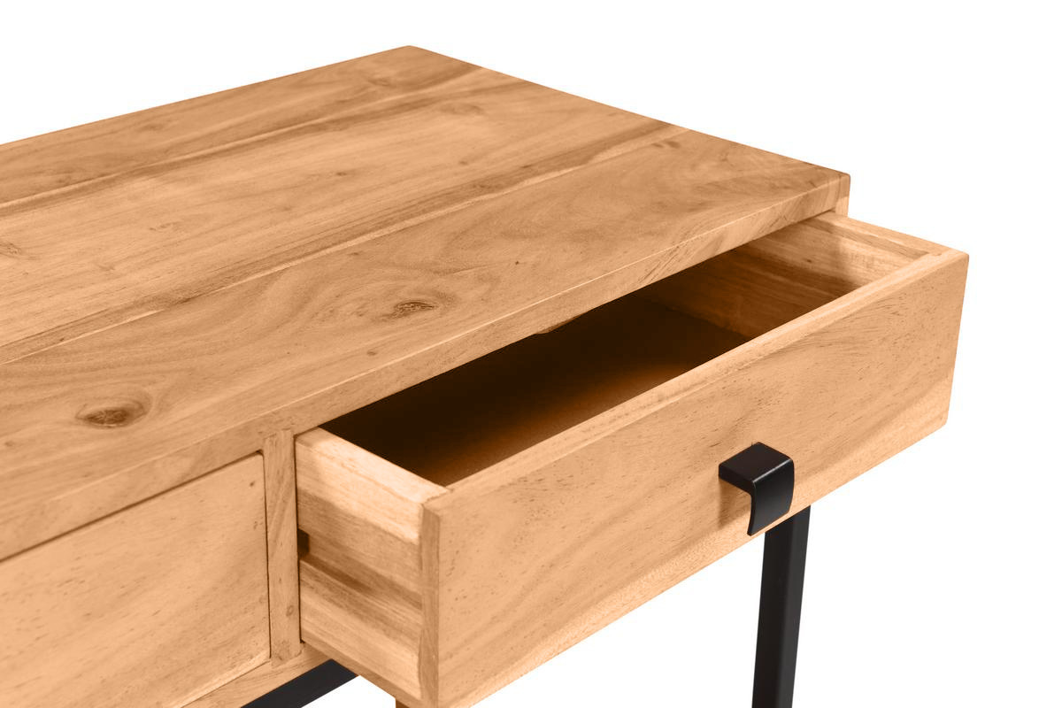 Consolle 2 cassetti in acacia e metallo L80 cm AXELLE
