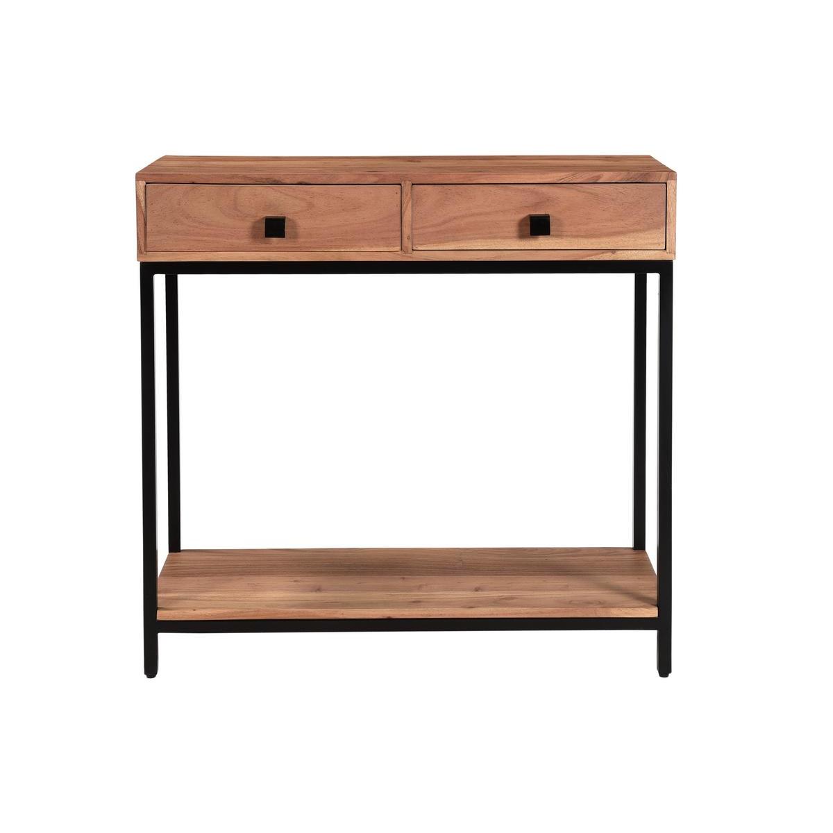 Consolle 2 cassetti in acacia e metallo L80 cm AXELLE