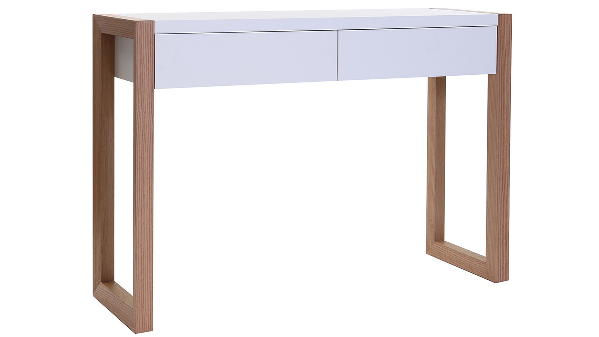 Consolle design colore bianco finiture quercia L120 cm ARMEL