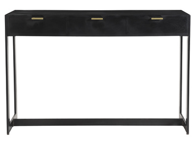 Consolle design con cassetti nero e oro L115 cm AVIDAN