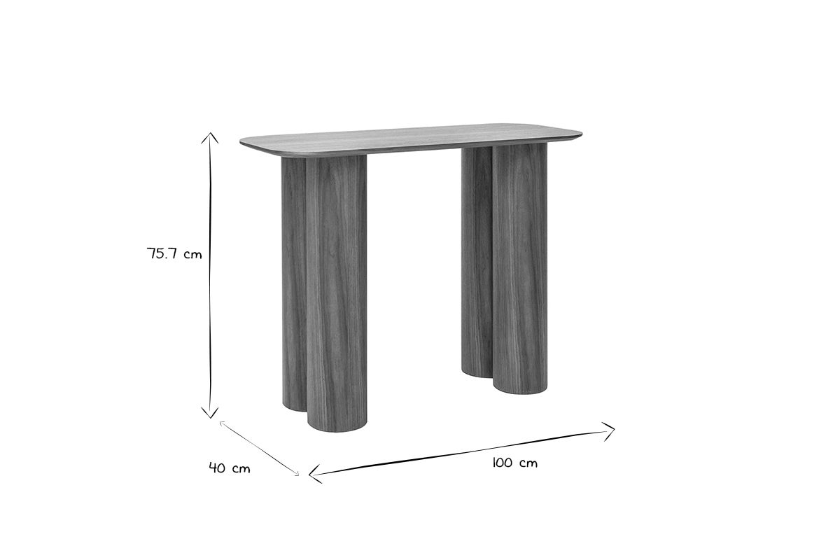 Consolle design in legno scuro L100 cm FOLEEN