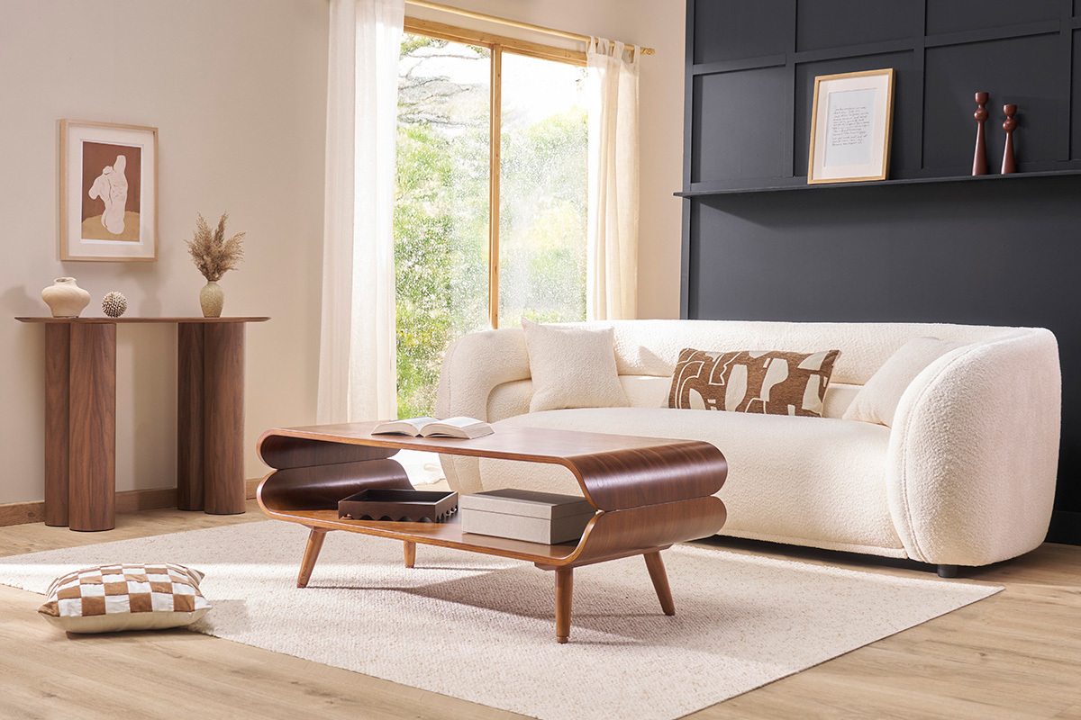 Consolle design in legno scuro L100 cm FOLEEN
