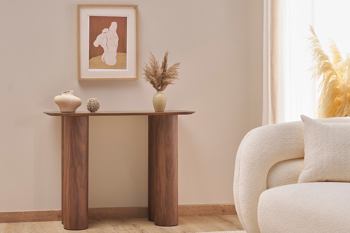 Consolle design in legno scuro L100 cm FOLEEN