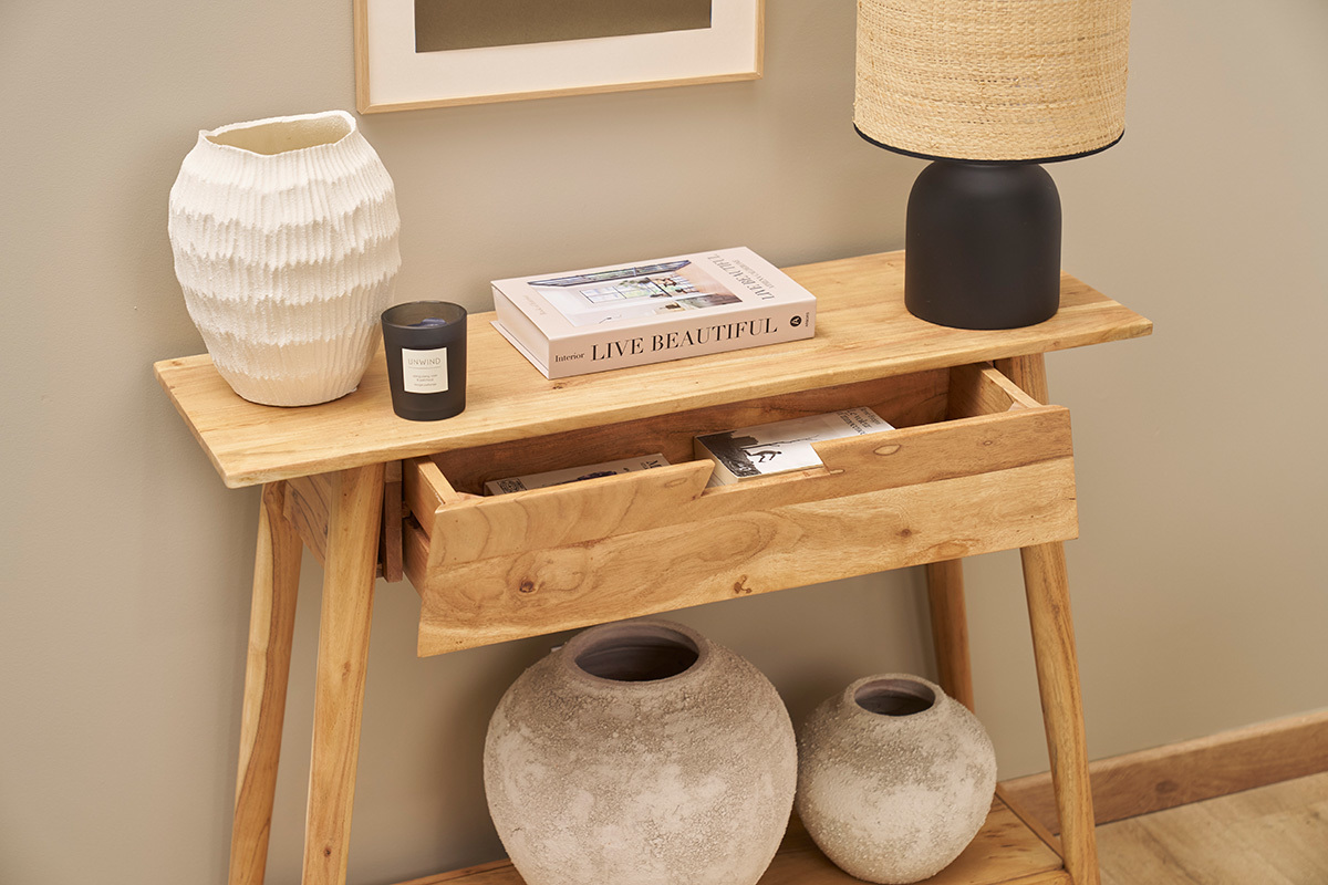 Consolle in massello di acacia L90 cm FRANKLIN