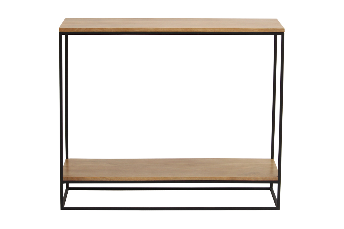 Consolle legno massello di mango e metallo nero L90 cm IGGY