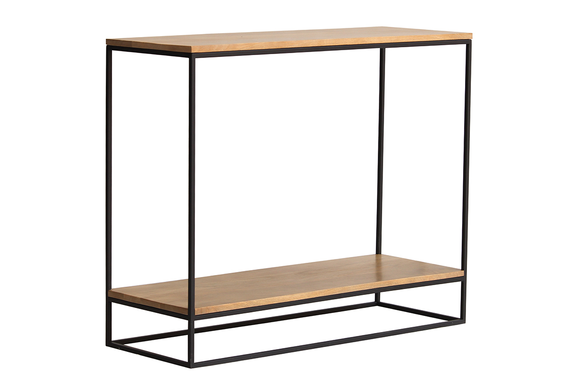 Consolle legno massello di mango e metallo nero L90 cm IGGY