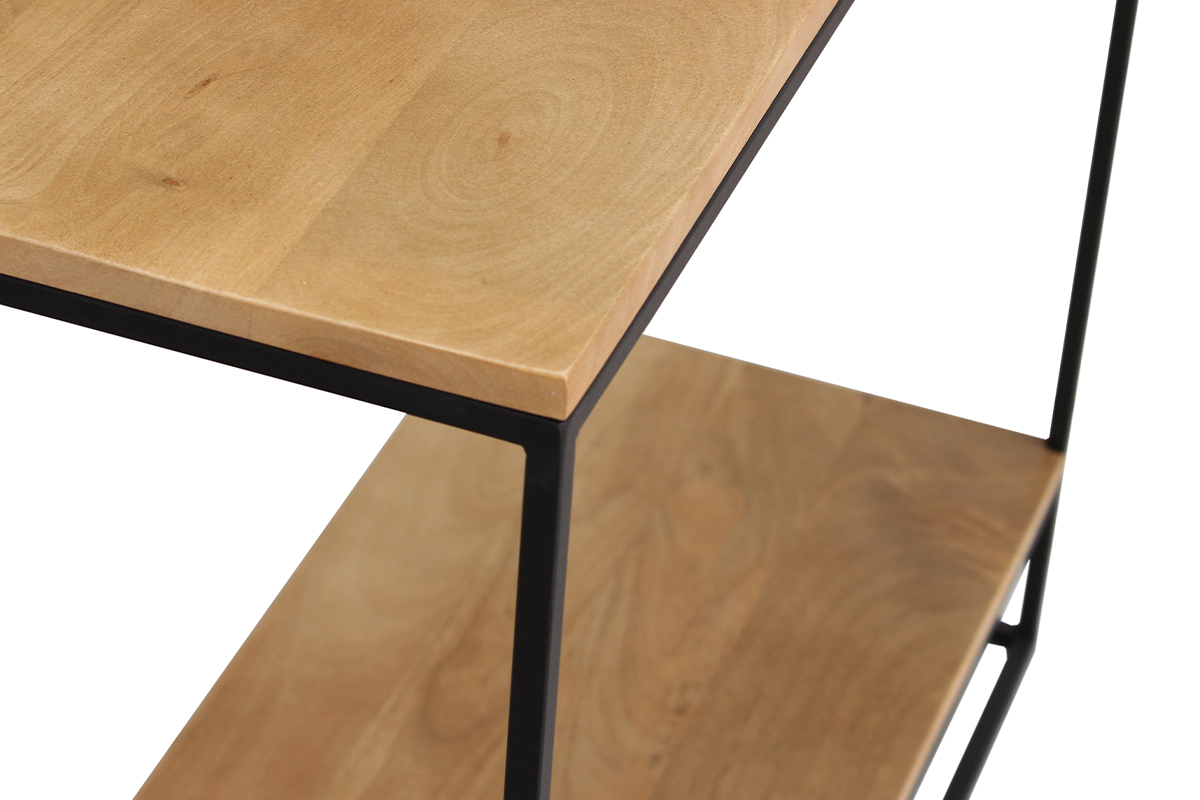 Consolle legno massello di mango e metallo nero L90 cm IGGY