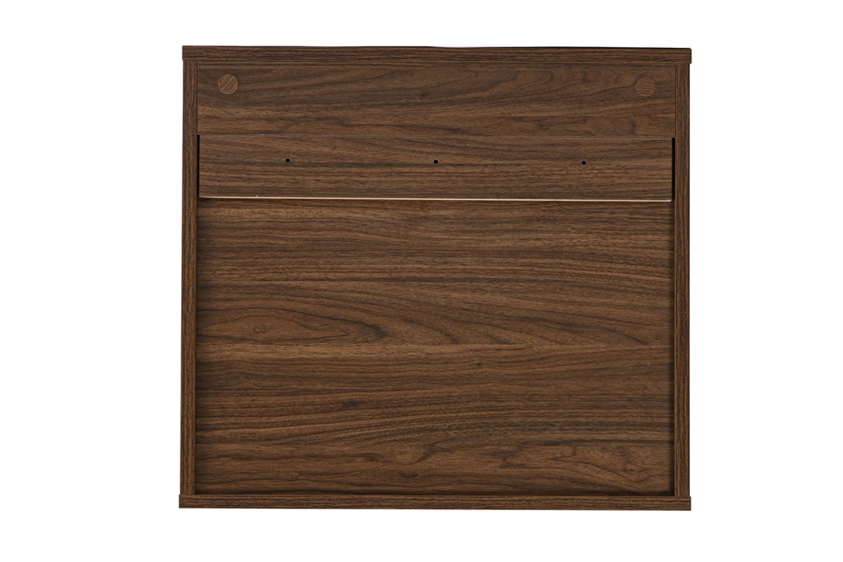 Mensola da parete finitura legno scuro noce, vista posteriore, dimensioni L55 x P30 x H50 cm