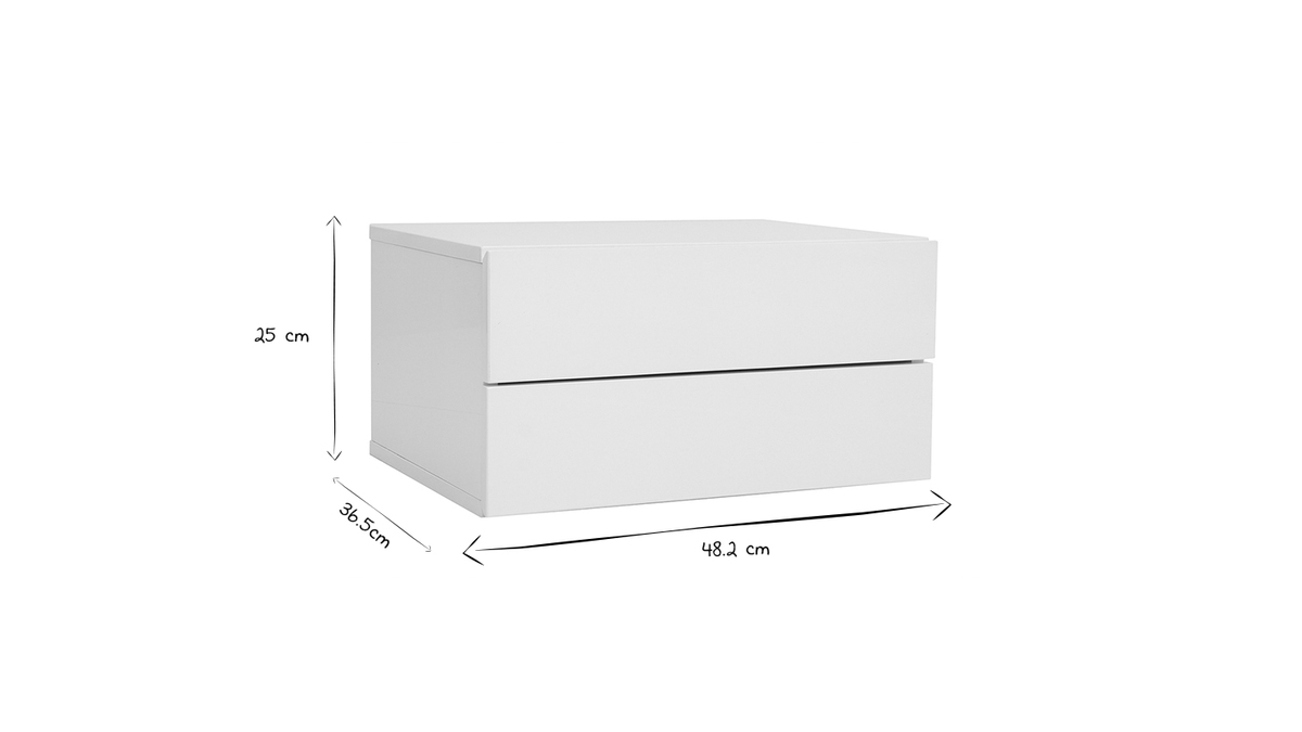 Contenitore design bianco 2 cassetti MAX