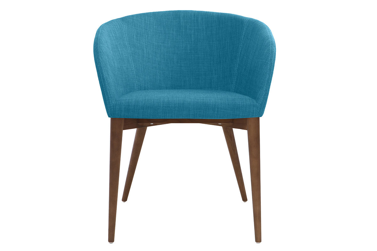 Coppia di 2 sedie design poliestere blu petrolio DALIA