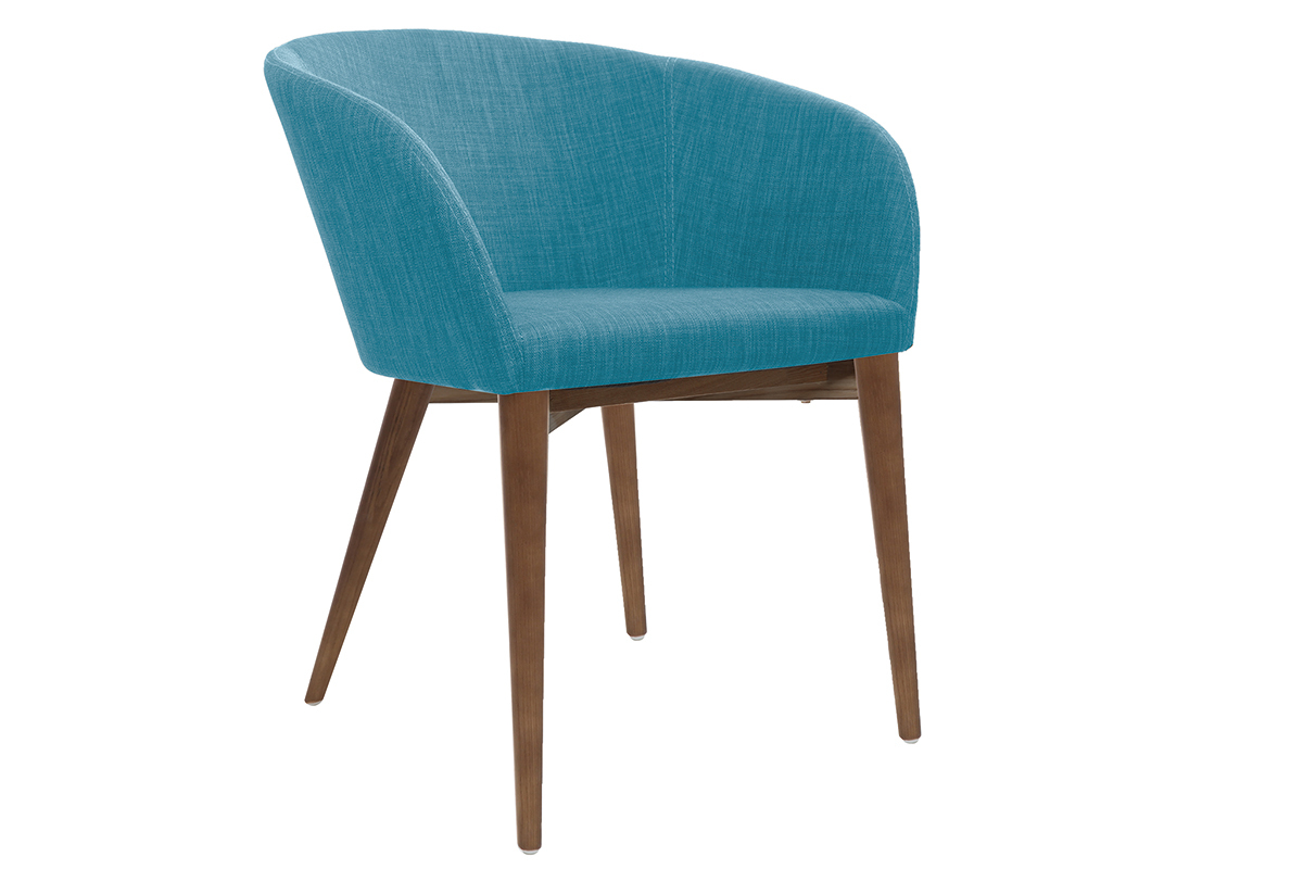Coppia di 2 sedie design poliestere blu petrolio DALIA