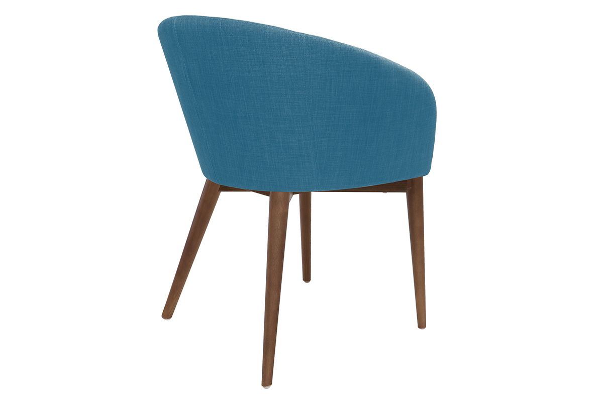Coppia di 2 sedie design poliestere blu petrolio DALIA